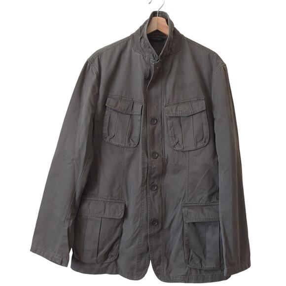 Banana Republic Men's Military Field Jacket Utility Pockets Army Green Large - Picture 1 of 6